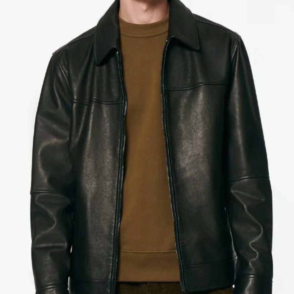 COPY - Marc New York by Andrew Marc Men's Leather Shirt Collar LeatherJacket- B…